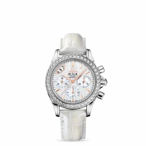 Omega De Ville Co-Axial 35 Chronograph Stainless Steel / Diamond / White / Strap 422.18.35.50.05.001 (42218355005001)
